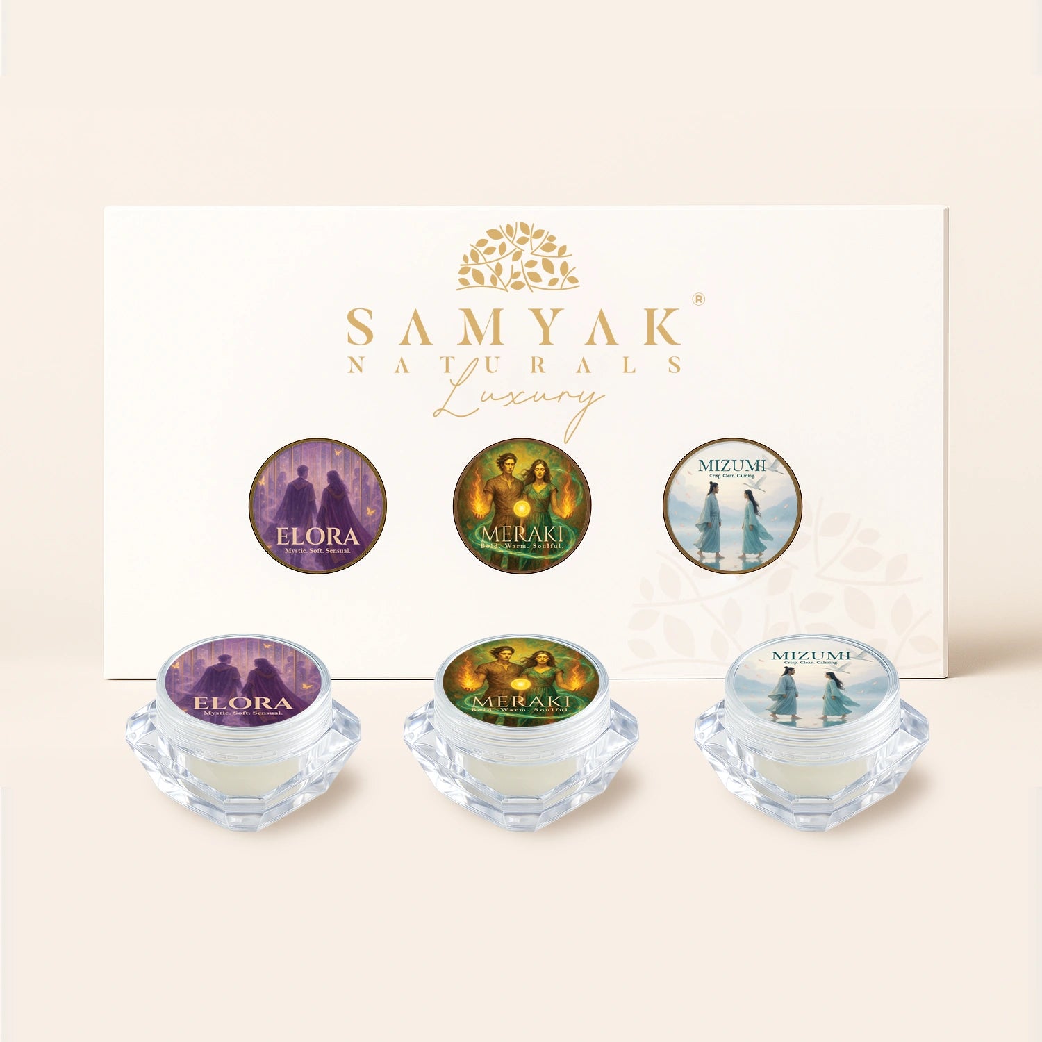 Gender Neutral Solid Perfume Trio – Meraki, Mizumi & Elora