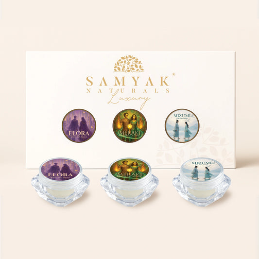 Gender Neutral Solid Perfume Trio – Meraki, Mizumi & Elora